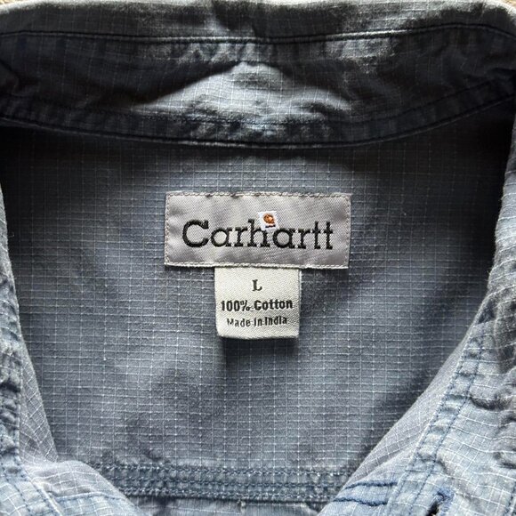vintage carhartt boxy light blue button up shirt - Picture 4 of 4